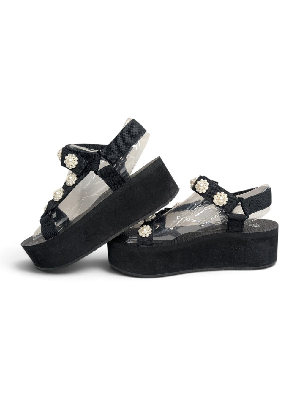 Wild Fable Jolene Platform Sandals Faux Pearl Flower Straps | Size 12